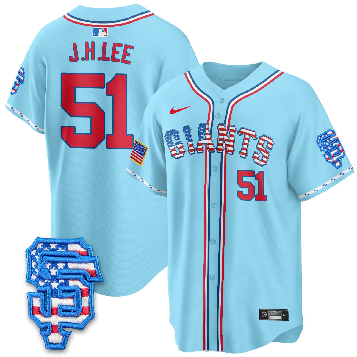 Men's San Francisco Giants 2025 Fourth of July Jersey - All Stitched