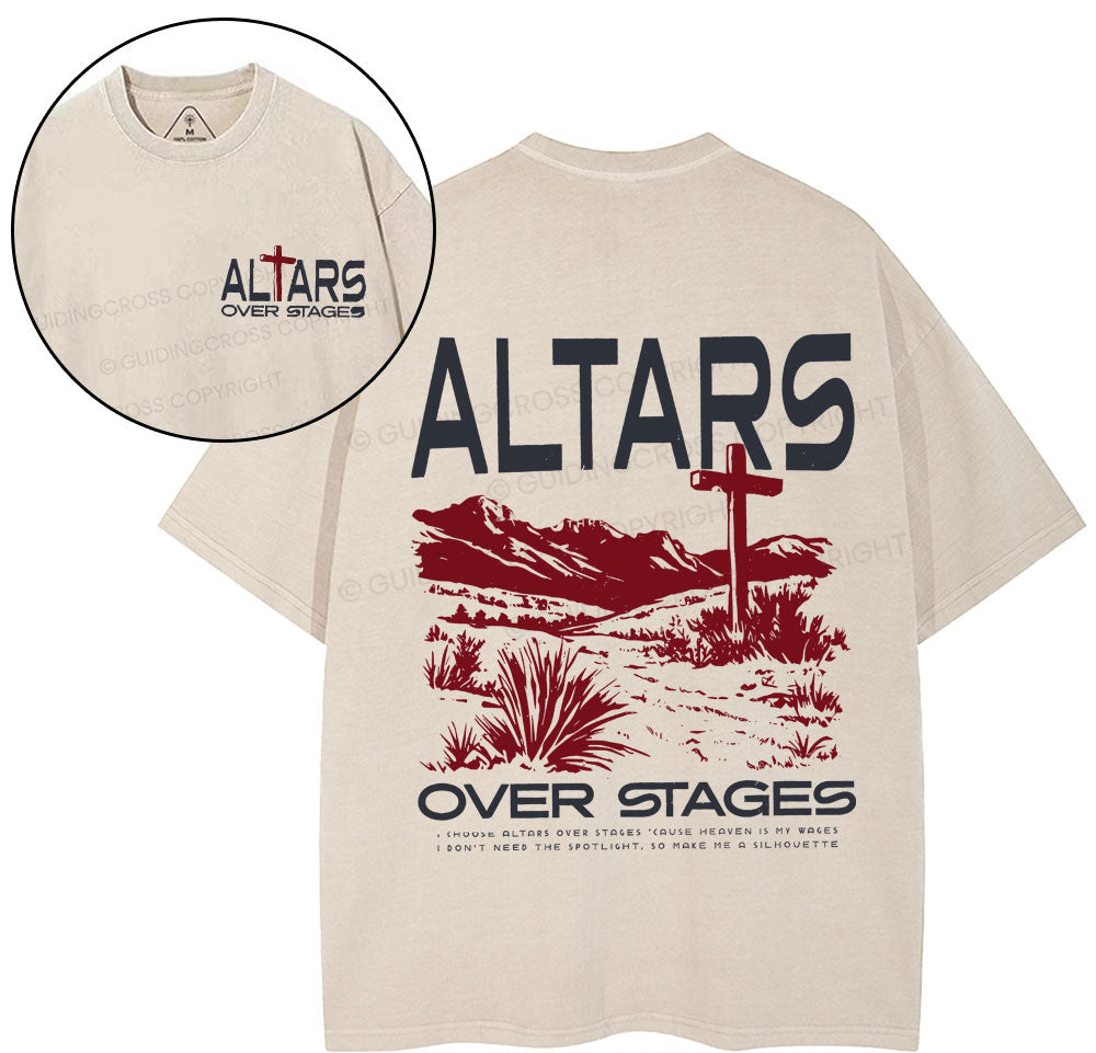 Altars Over Stages Christian Washed TShirt  