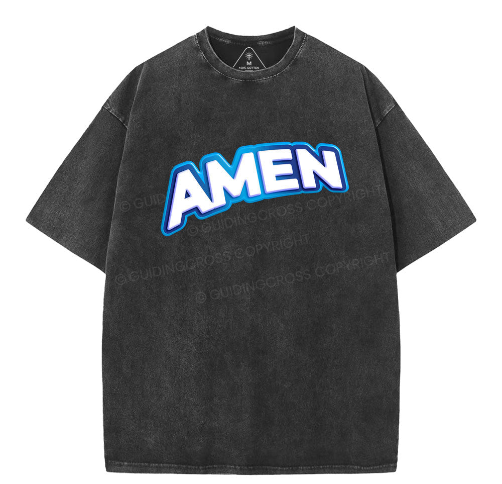 Amen Christian Washed TShirt  