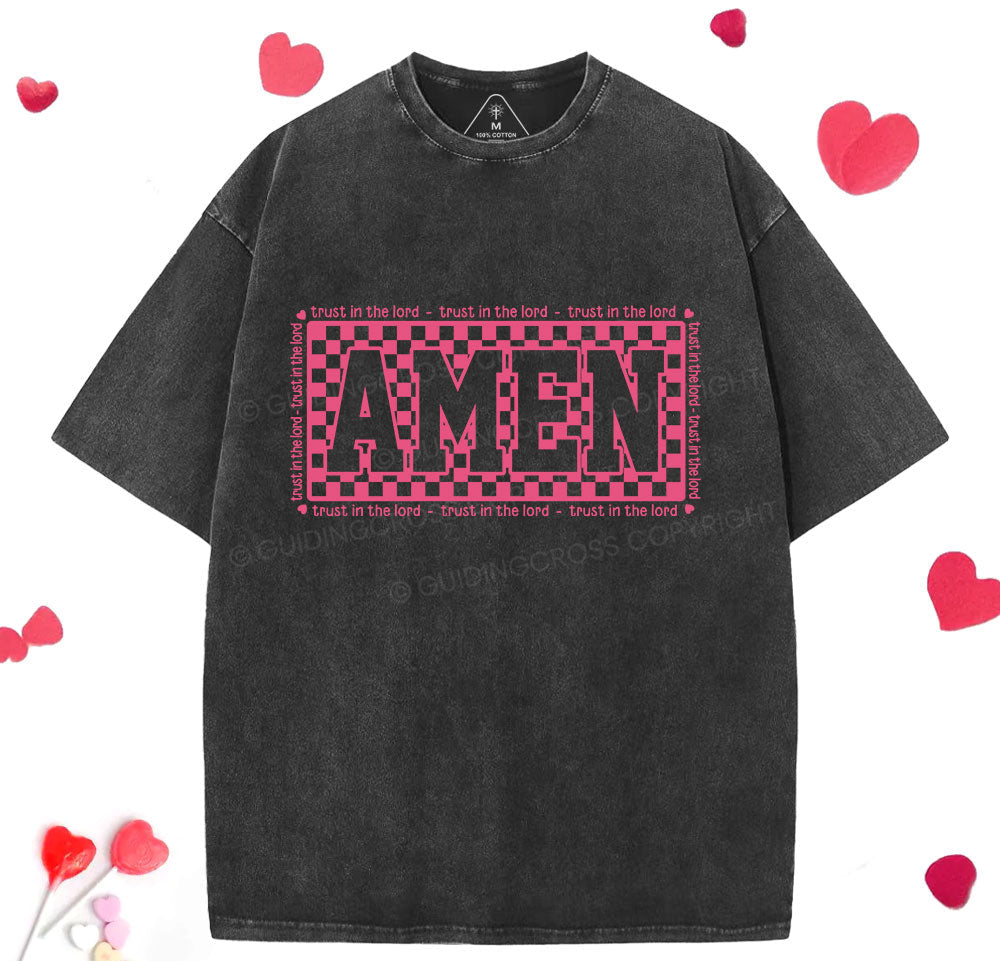 Amen Trust In The Lord Christian Washed TShirt  
