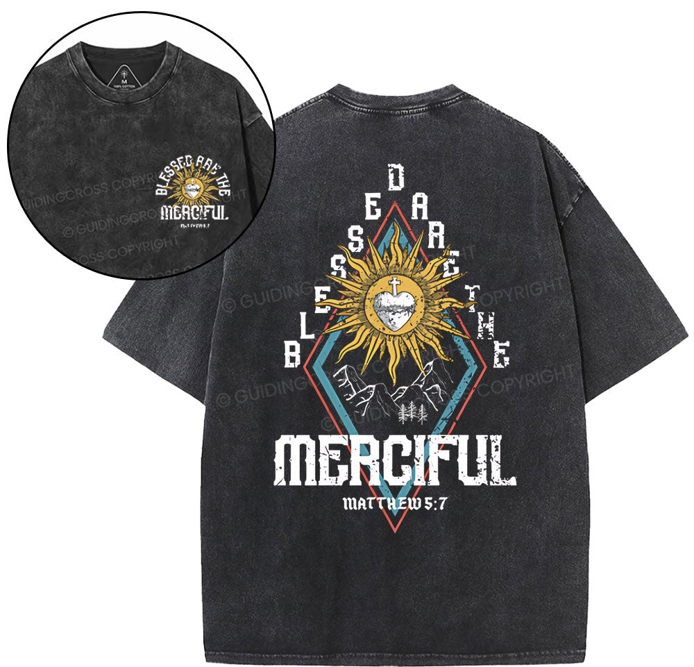 Blessed Are The Merciful Christian Washed TShirt  