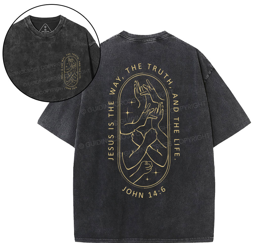 Jesus Is The Way Christian Washed T-Shirt Sale - GuidingCross