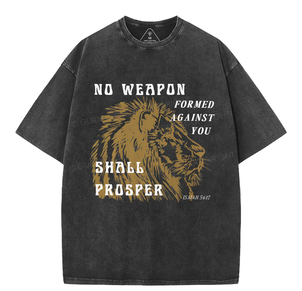 No Weapon Formed Against You  Christian Washed T-Shirt Sale - GuidingCross
