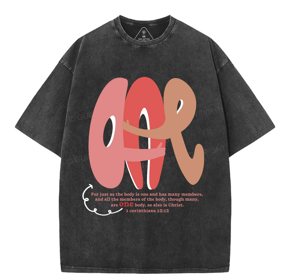 One Body In Christ Christian Washed TShirt  