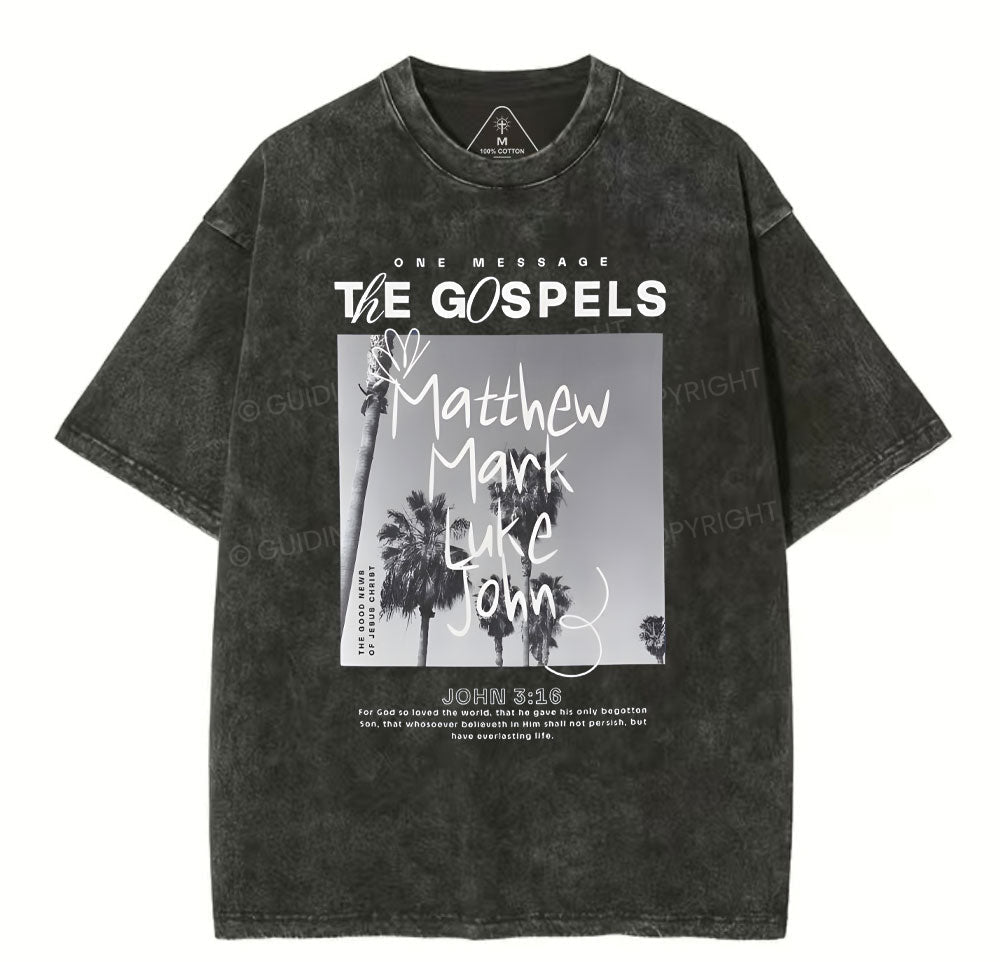 One Message The Gosples Christian Washed TShirt  