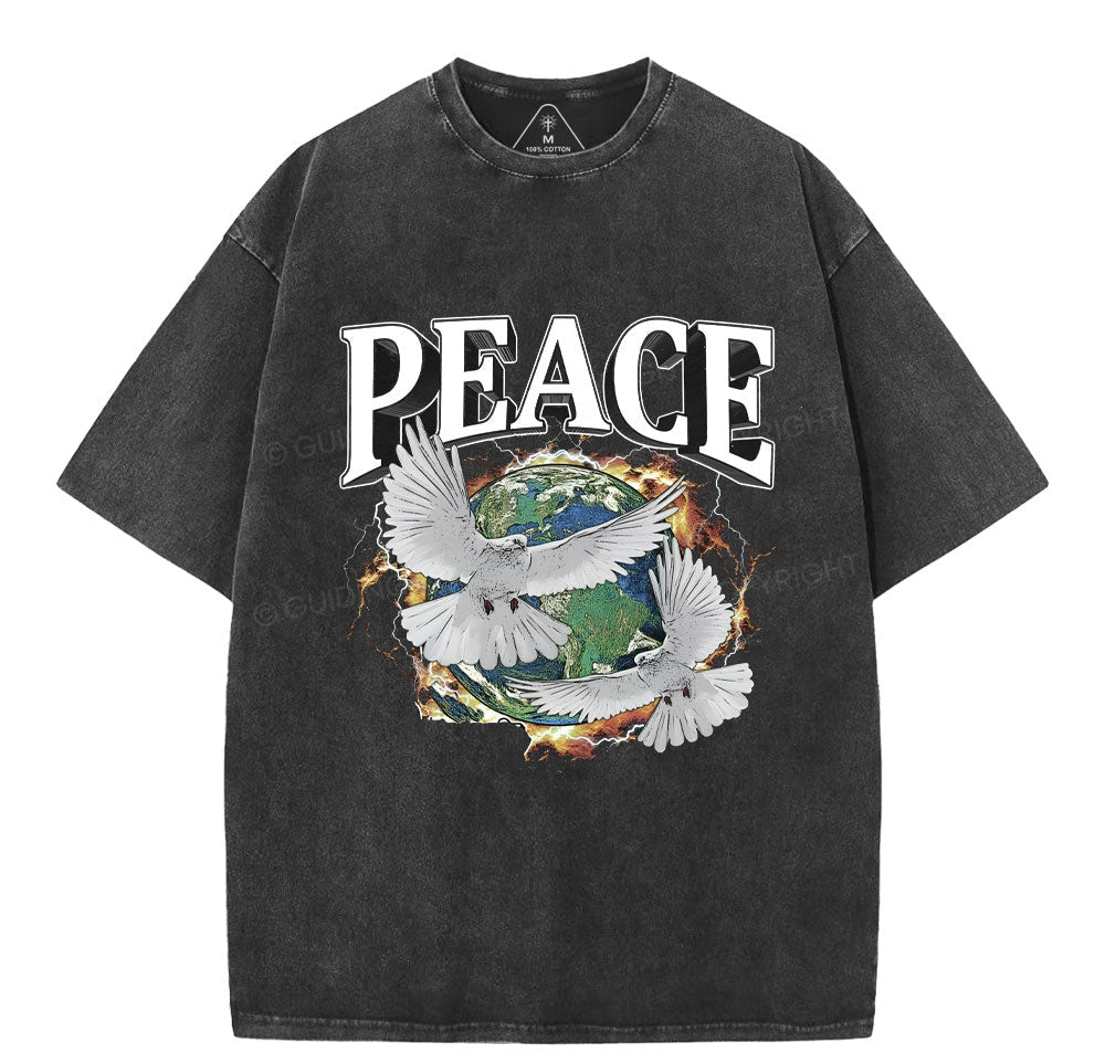 Peace Christian Washed TShirt  