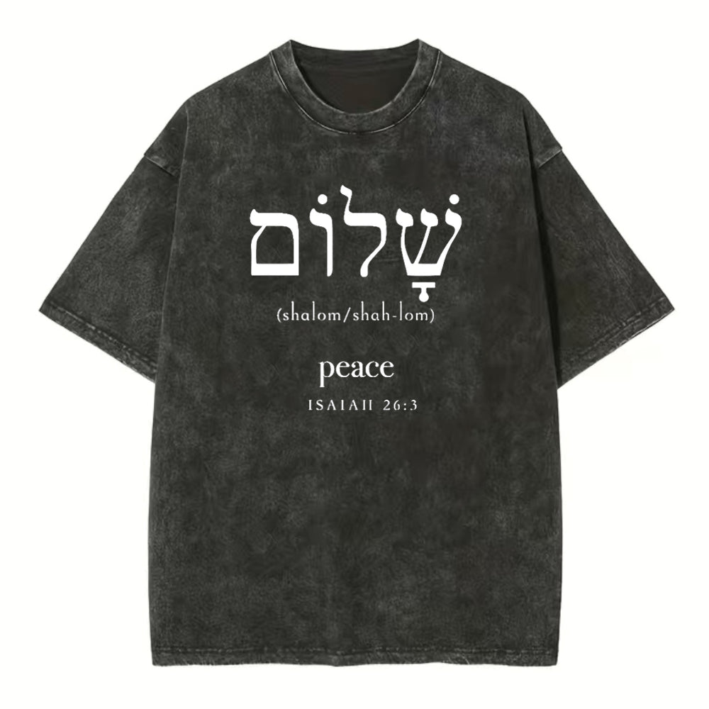 Peace Isaiah 26：3 Christian Washed TShirt  