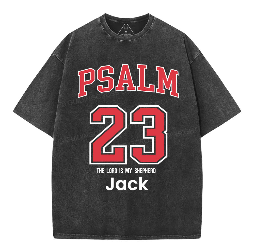 Personalized Psalm 23 Christian Washed TShirt  