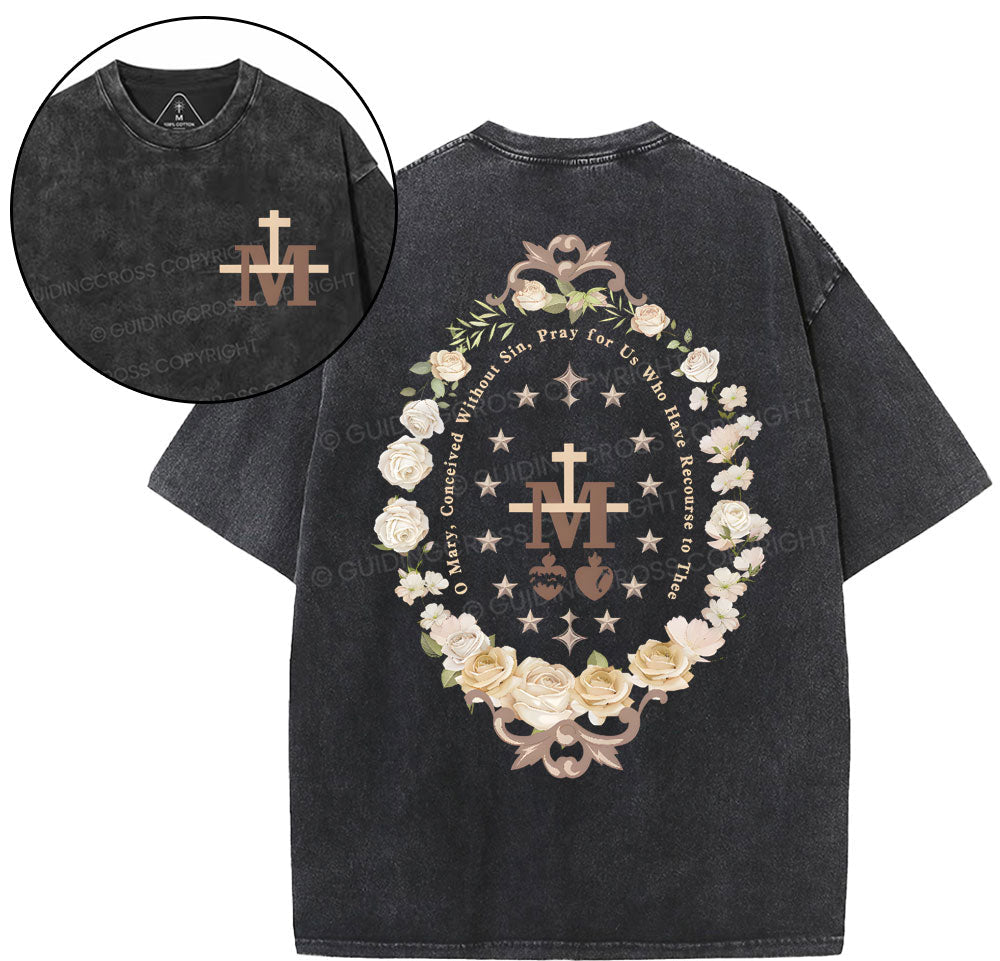 Pray For Us Christian Washed TShirt  