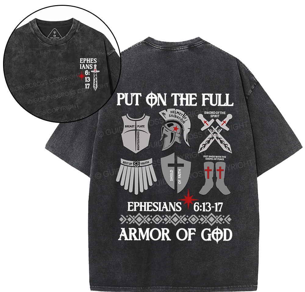 Put On The Full Armor Of God Christian Washed TShirt  