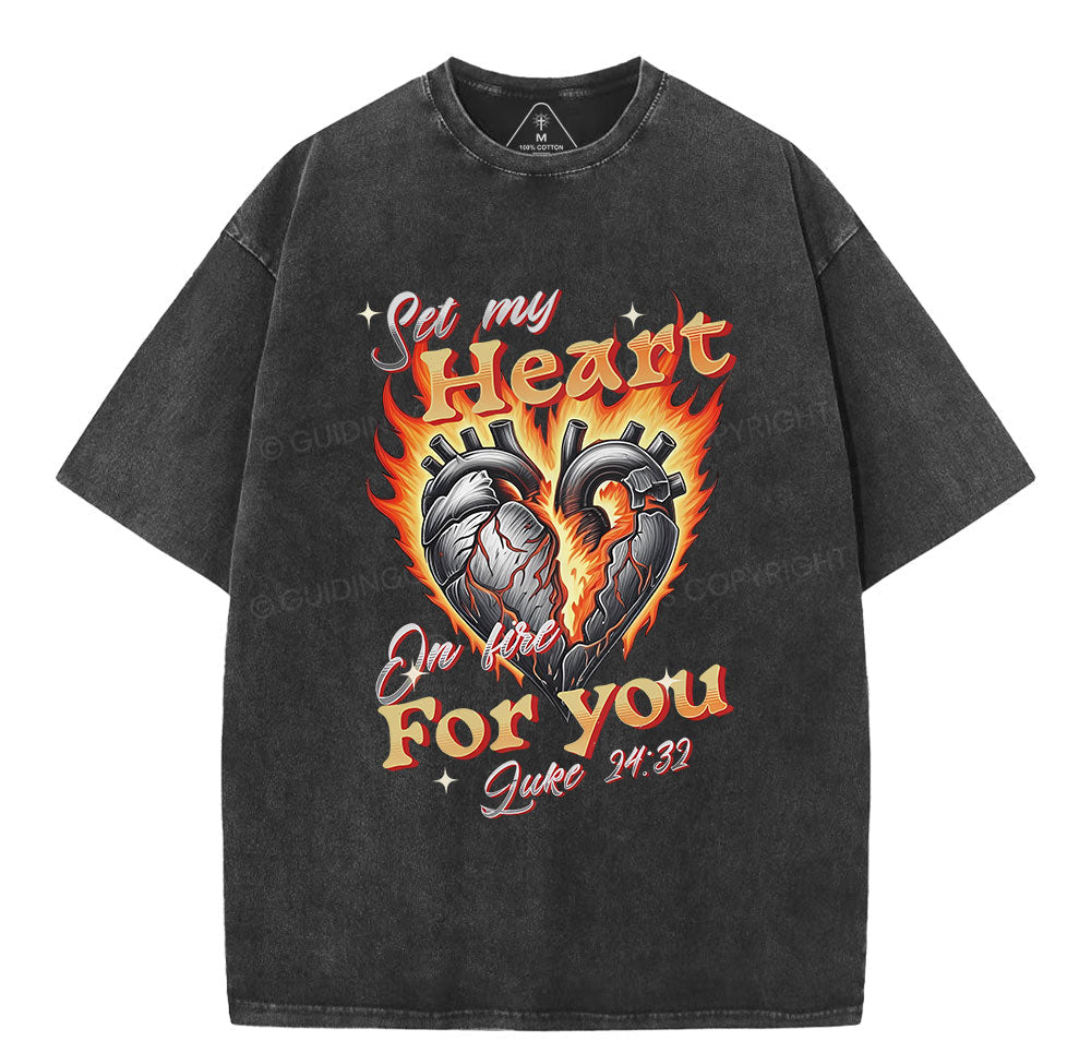 Set My Heart Crhsitian Washed TShirt  