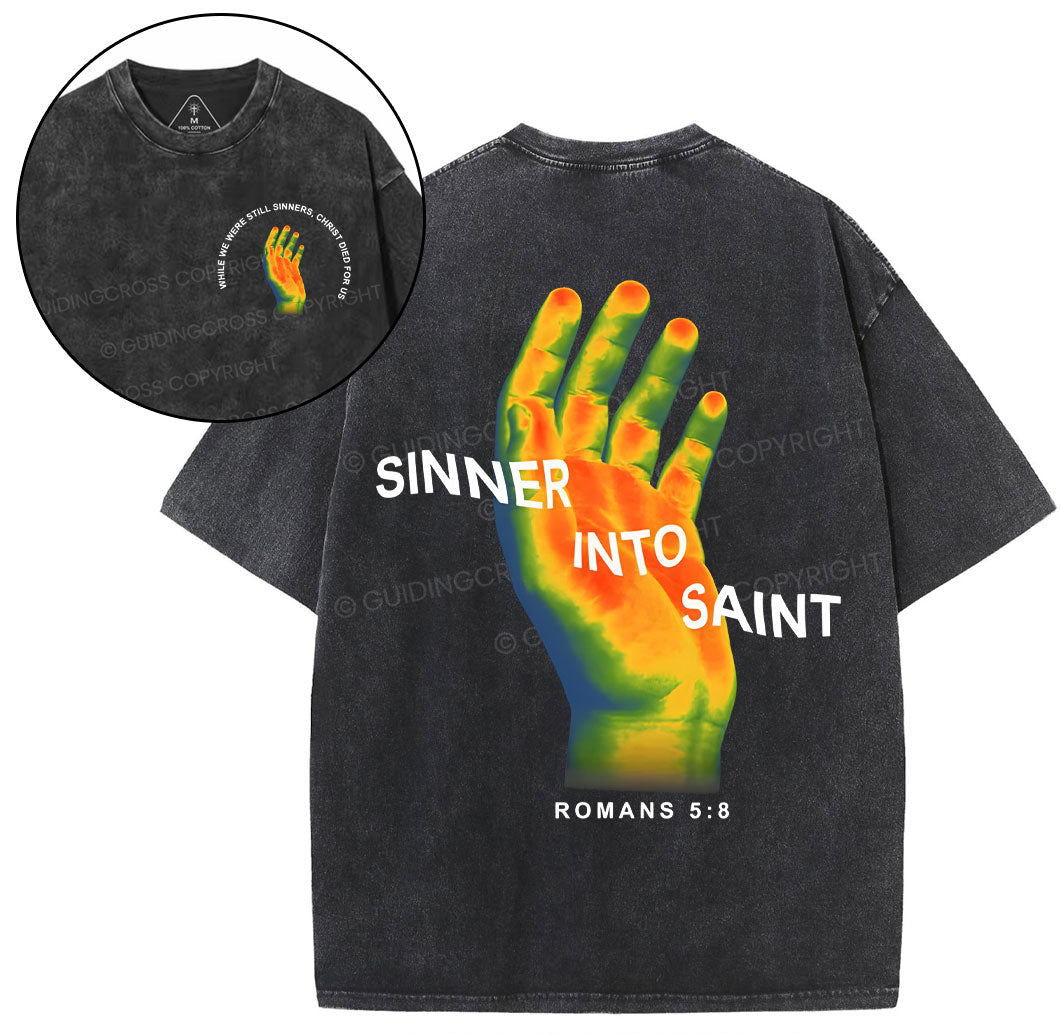 Sinner Into Saint Chrsitian Washed TShirt  