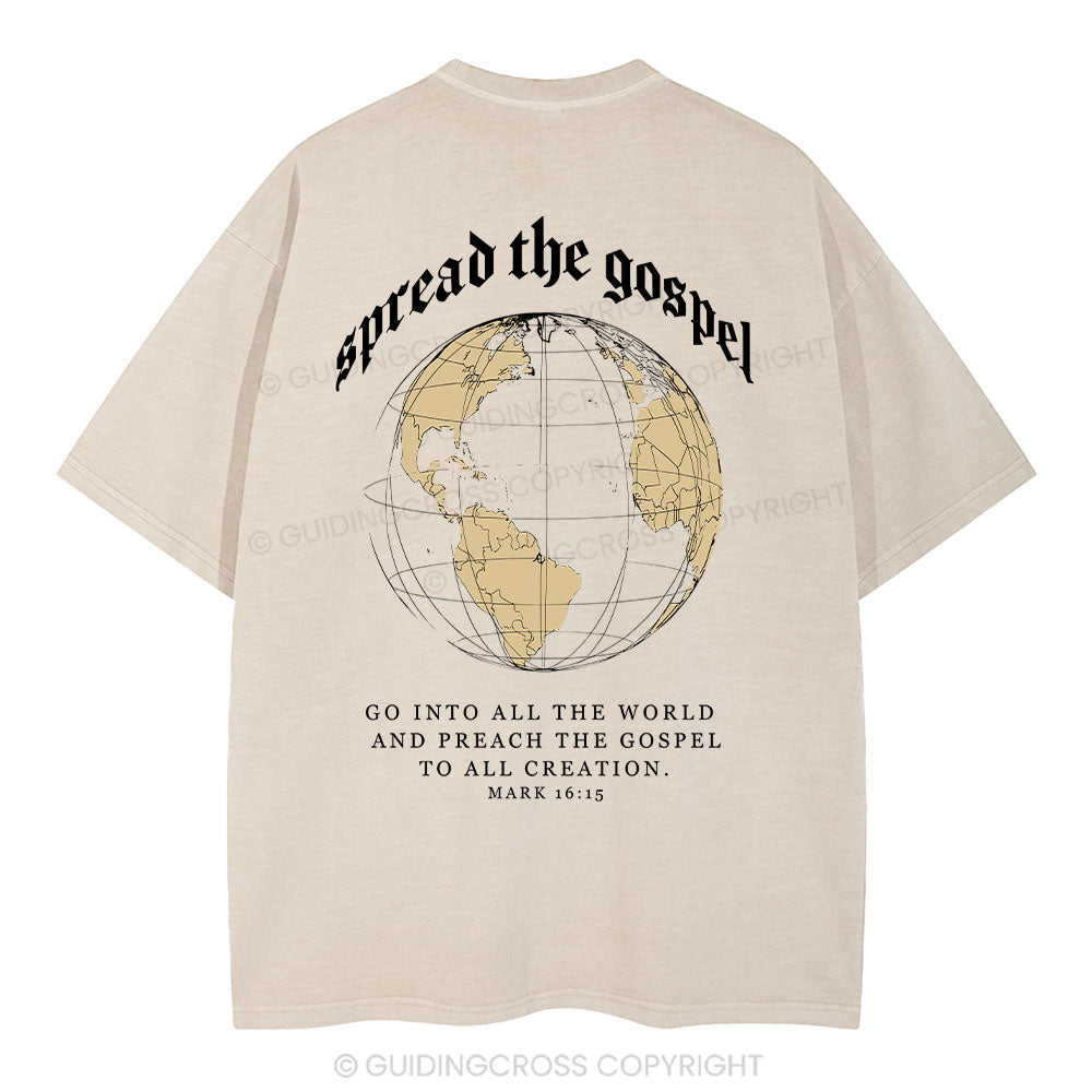 Spread The Gospel Christian Washed TShirt  