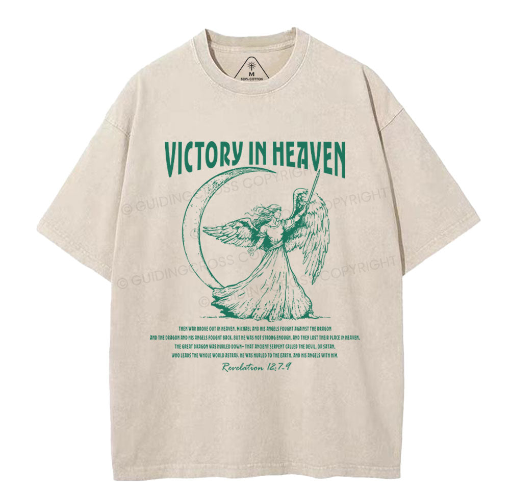 Victory In Heaven Christian Washed TShirt  