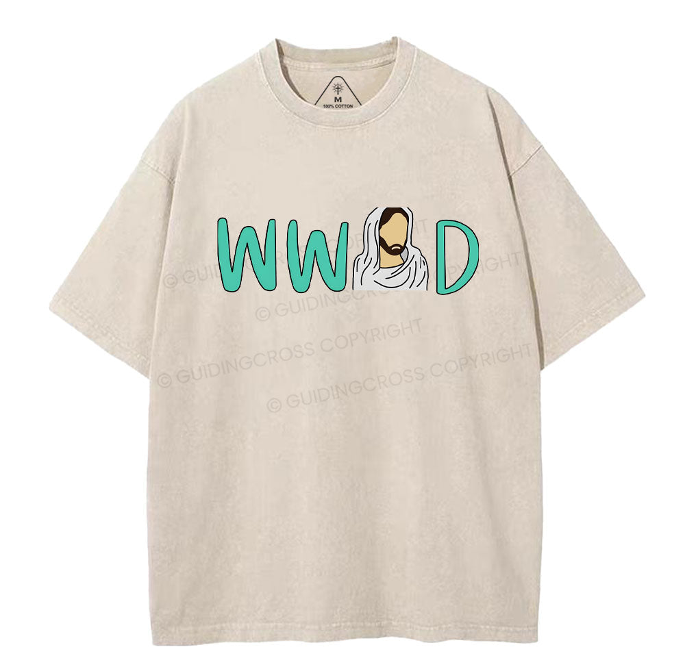 WWJD Christian Washed TShirt  