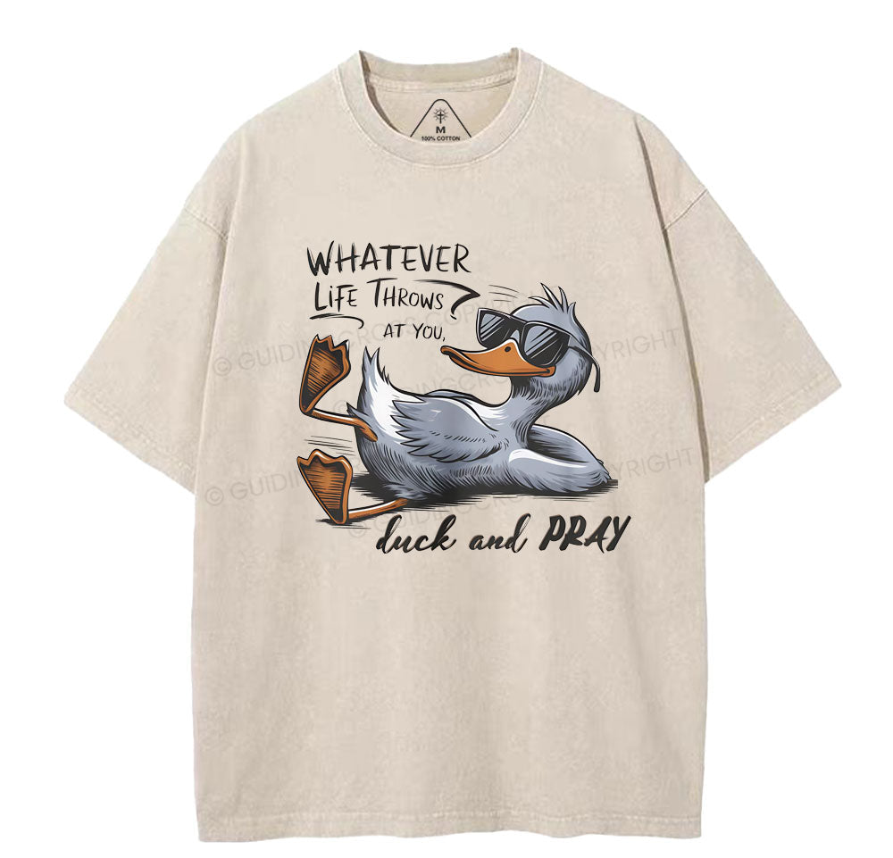 Whatever Life Throws Christian Washed TShirt  