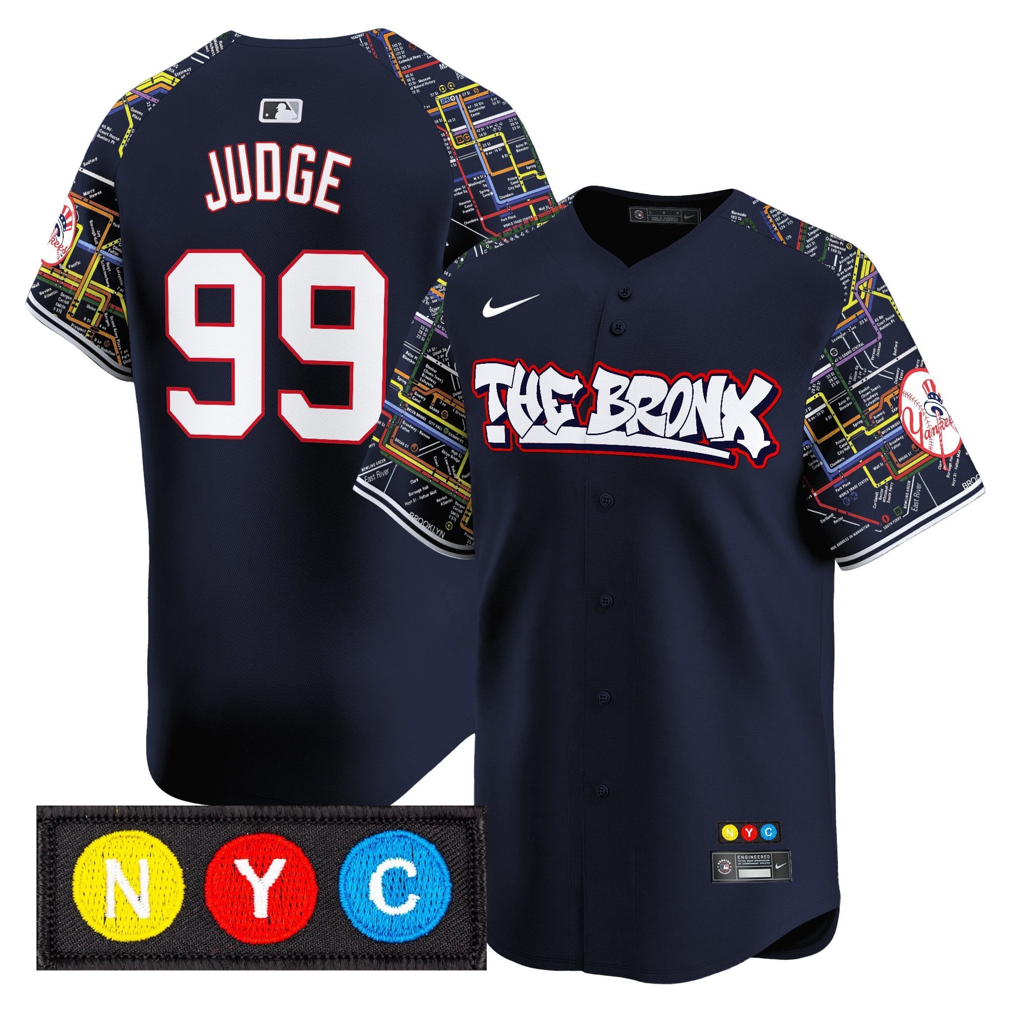 Men's New York Yankees The Bronx Subway Style Vapor Premier Limited Jersey - Stitched