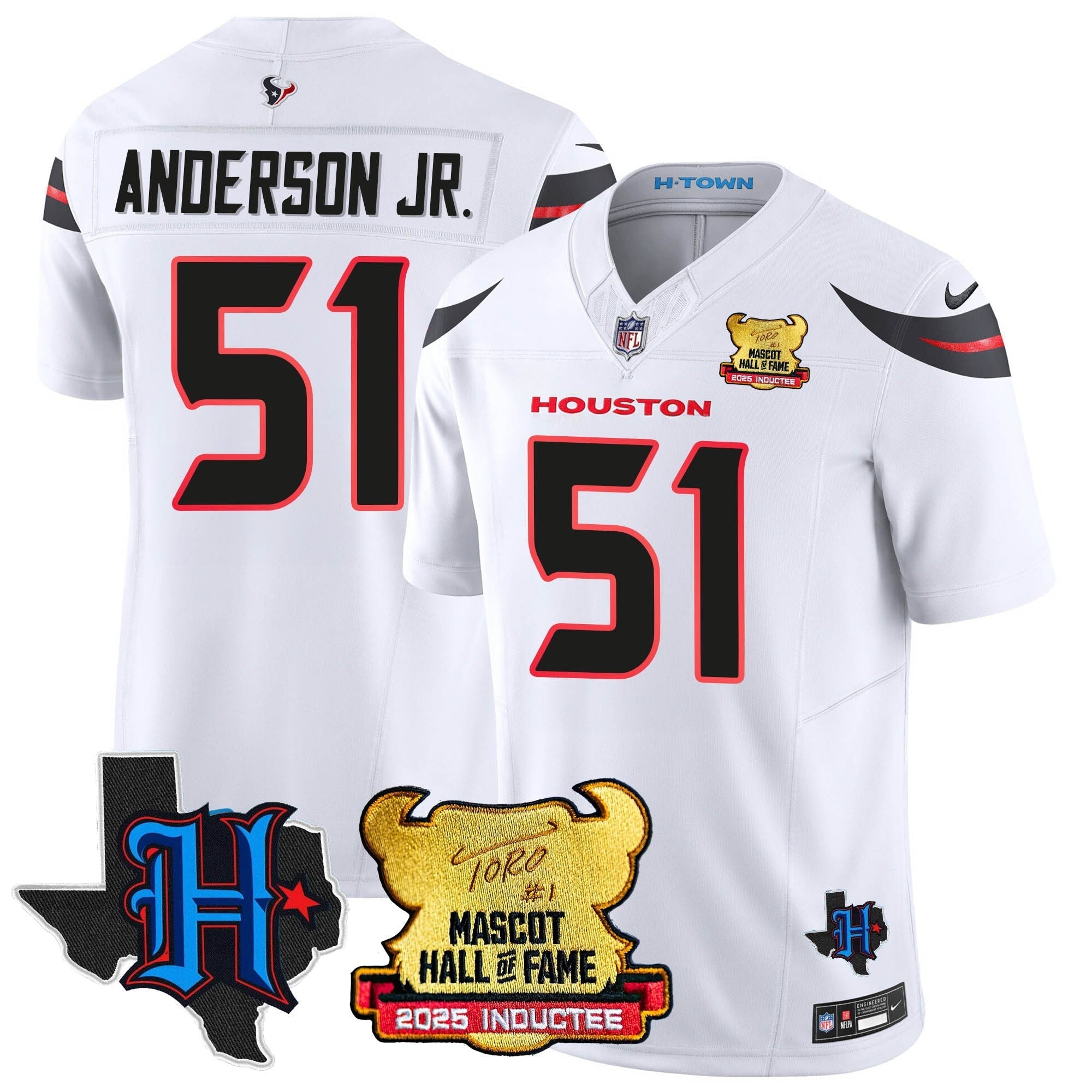 Houston Texans 2025 Mascot Hall Of Fame Jersey - All Stitched