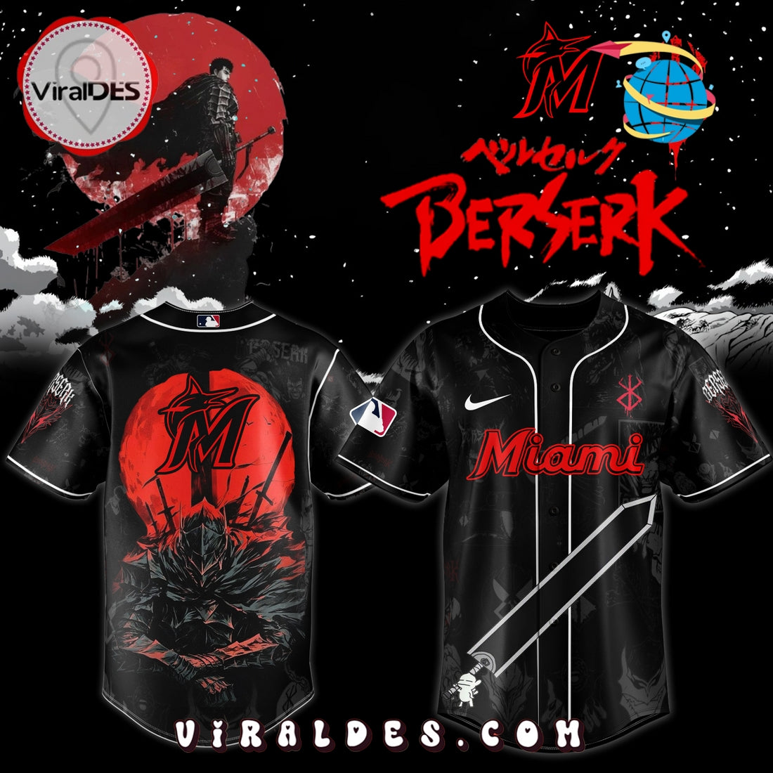 Miami Marlins x Berserk Limited Edition Baseball Jersey