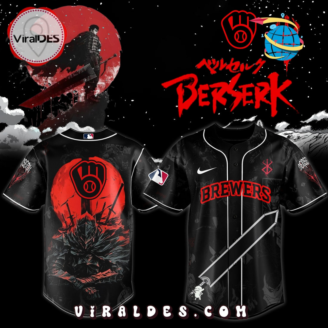 Milwaukee Brewers x Berserk Limited Edition Baseball Jersey