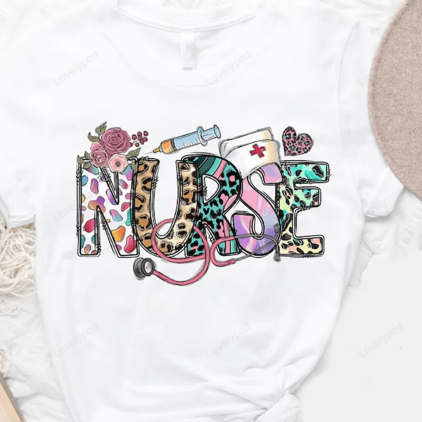 Nurse Shirt, Nurse Life Shirt, Nurse Gift, Gift For Nurse, Nurse Week, Nursing School Tee, Registered Nurse Shirt, Leopard Print Nurse Shirt - Image 2