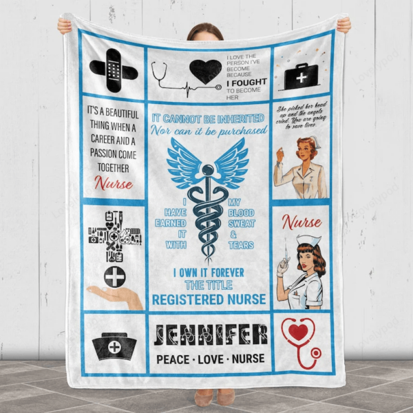 Customized Registered Nurse Blanket, Registered Nurse Nurse Day Gift Custom Gift For Nurse, Personalized Blanket For Nurse