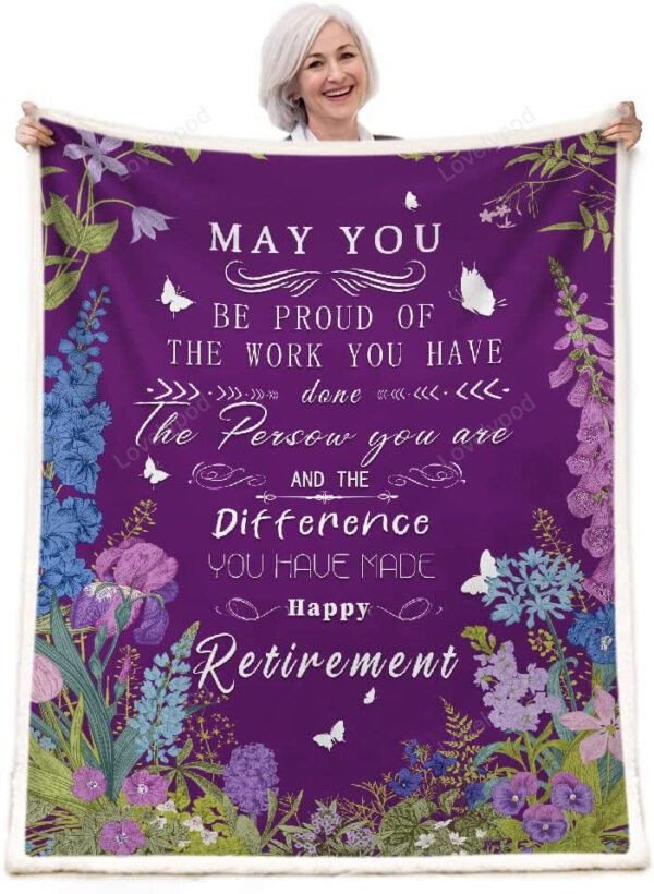 Retirement Gifts for Women Throw Blanket, Best Retirement Gifts for Teachers Nurses Mom Grandma Friend, Gifts for Coworkers Boss - Image 2