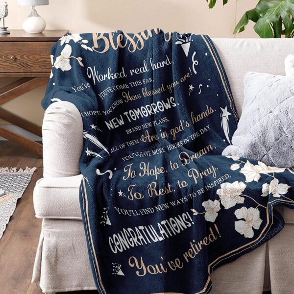 Happy Retirement Gifts for Women Men,Funny Retired Gifts for Dad, Nurses, Doctors, Farewell Gifts for Coworker Blanket 60x 50 - Image 3