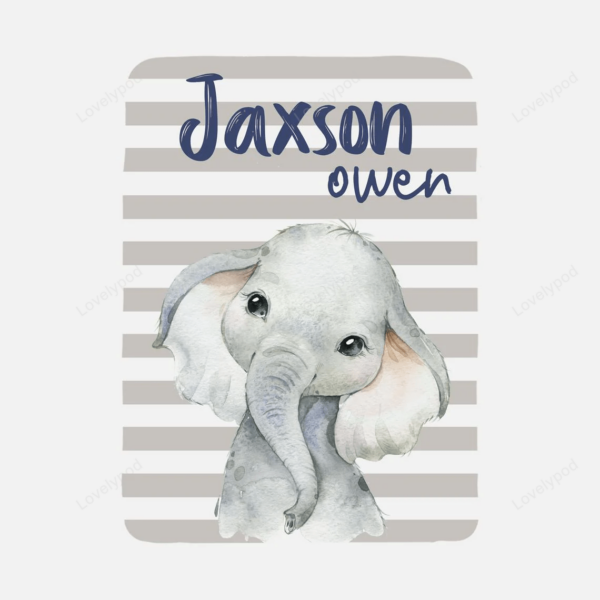 Lovelypod - Baby Blanket, Boy Elephant Blanket, Elephant Nursery Theme, Newborn Blanket, Baby Shower Gift - Image 2