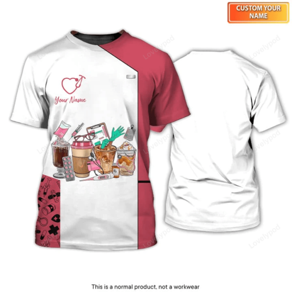 Nurse Scrubs Medical Uniform, Women and Man Custom Nursing Tshirt - Image 2