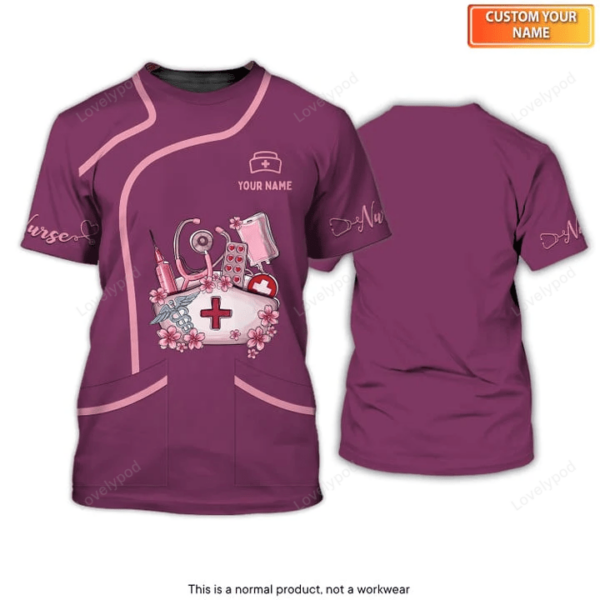 Custom Love Nurselife Fashion Uniform, Medical Scrubs Clothing, Custom Nursing Tool Tshirt - Image 2