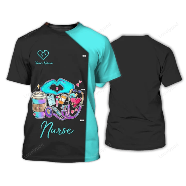 Nurse Personalized 3D Shirt Nursing Tools T-shirt, Custom Nurse Life Tshirt, Gift for Nurse - Image 2