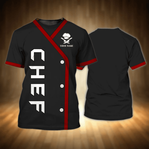 Chef Personalized Name 3D Tshirt, Chef 3D shirt, birthay gift for chef - Image 2