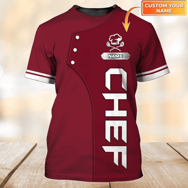 Chef, Cook, Personalized Name 3D Tshirt, Kitchen Chef Shirt, Home Cook Gift, Gifts For Chef