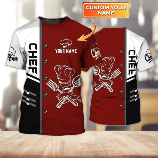 Chef New Personalized 3D Tshirt, Chef 3D apparel, Chef Gifts, Funny Cook Shirt