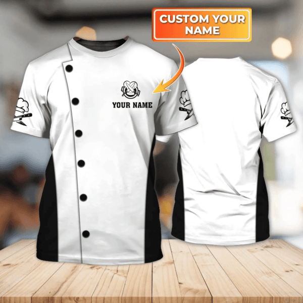 Custom Name Chef 3D Tshirt,  Funny Chef T-Shirt, Chef Tee Shirts, Cool Chef Shirts