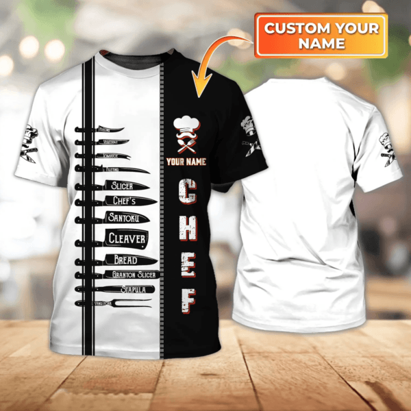 Personalized Name Chef  3D Tshirt, Gift for Master chef