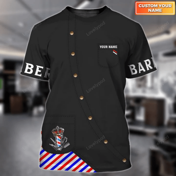 Personalized name Barber Shop T Shirt, Barber Personalized Barber Clothing