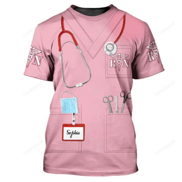 Custom Pink Nurse 3D T-Shirt Women, gift for nurse