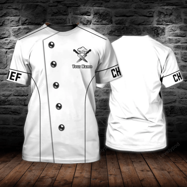 Personalized White Chef 3D Shirt, Master chef Apparel, Chef Shirt, Master Chef Gifts - Image 2