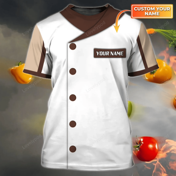 Personalized White Chef 3D Shirt, Master chef Apparel, Chef Shirt, Master Chef Gifts - Image 3