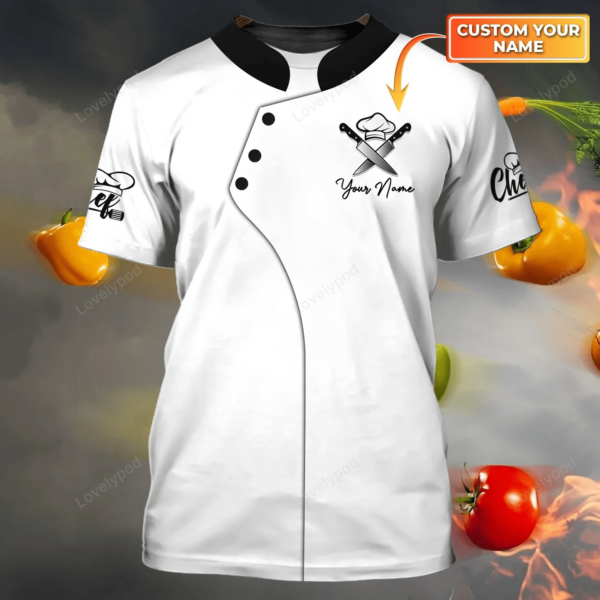 Personalized White Chef 3D Shirt, Master chef Apparel, Chef Shirt, Master Chef Gifts - Image 5