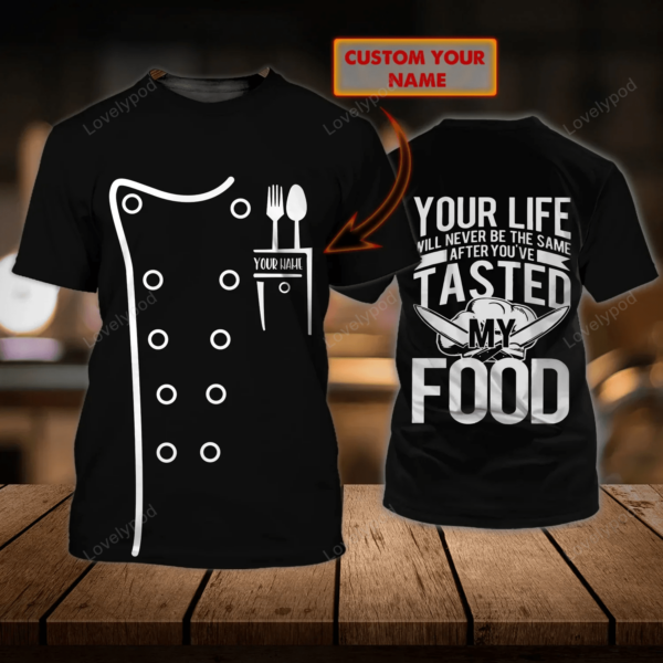 Personalized Name 3d t Shirt Chef t Shirt For Men, Custom Chef Cook Gift, Father's day gift Gift For master chef - Image 2