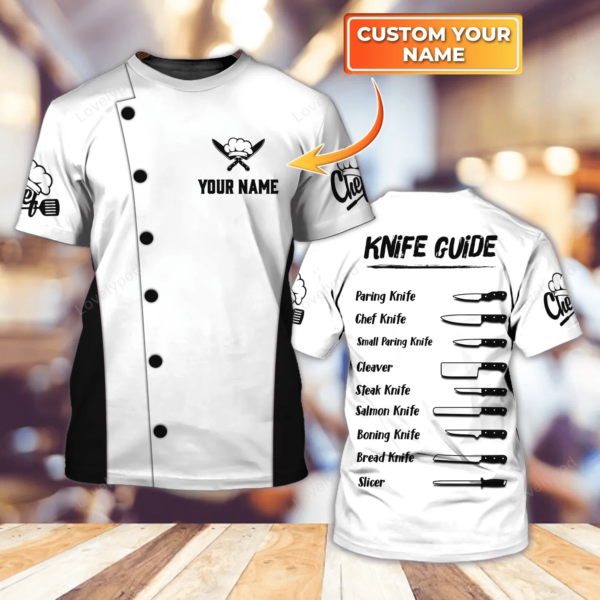 Personalized Name 3d t Shirt Chef t Shirt For Men, Custom Chef Cook Gift, Father's day gift Gift For master chef - Image 5