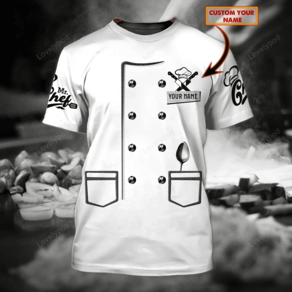 Personalized Name 3d t Shirt Chef t Shirt For Men, Custom Chef Cook Gift, Father's day gift Gift For master chef - Image 6