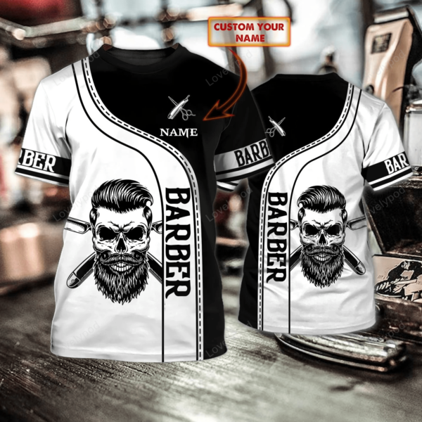 Personalized 3D Full Printed Tee Shirt For Barber, Barber Gift, Barber Shirts