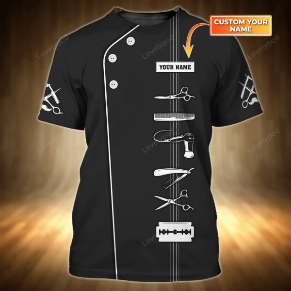 Barber Shop 3D Tshirt, Barber Tools Shirt For Men, 3D Full Print Shirts For Barber - Image 2