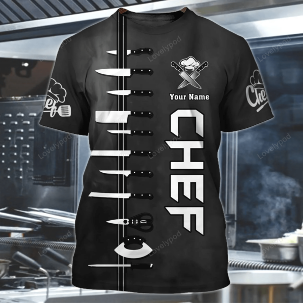 Cool Chef 3d Shirts, Custom name Chef Gift, Cooking Shirt, Chef Birthday, Chef Present