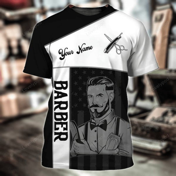 Custom Name Barber Shirt For Men And Women, Barber Shop Gift, Gift For Barber - Image 2