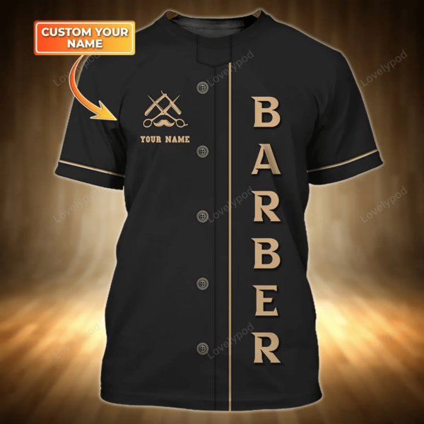 Personalized Name Barber 3D shirt, Barber Birthday Present, Barber Gift, Barber T-shirt - Image 2